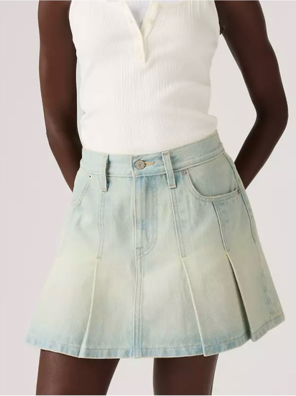 Levi's Denim Pleated Mini Skirt